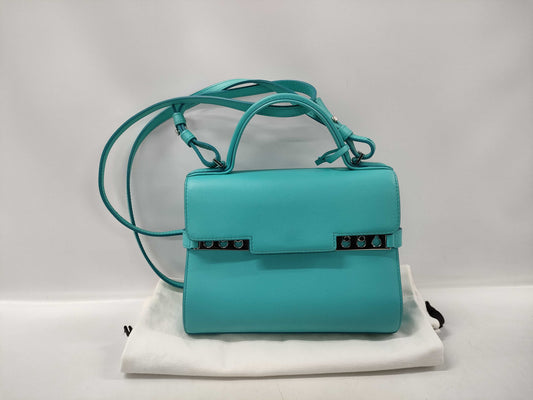 Delvaux Tempate PM Handbag, 2-way, Mint Blue