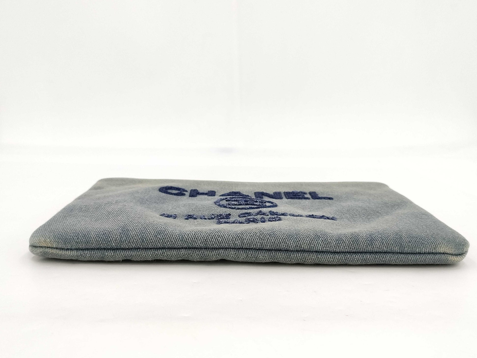 CHANEL Deauville Denim Clutch Bag