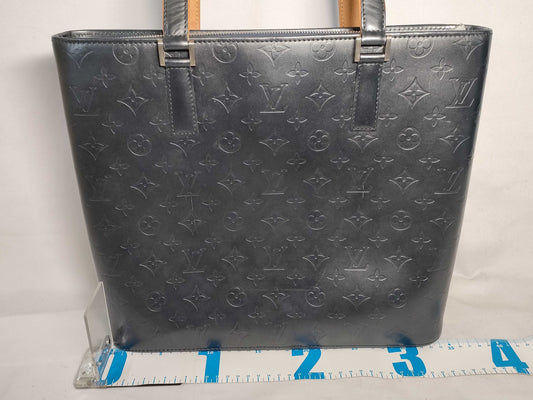 LOUIS VUITTON Vuitton M55105 Wilwood Tote Bag Monogram Matte Leather Navy