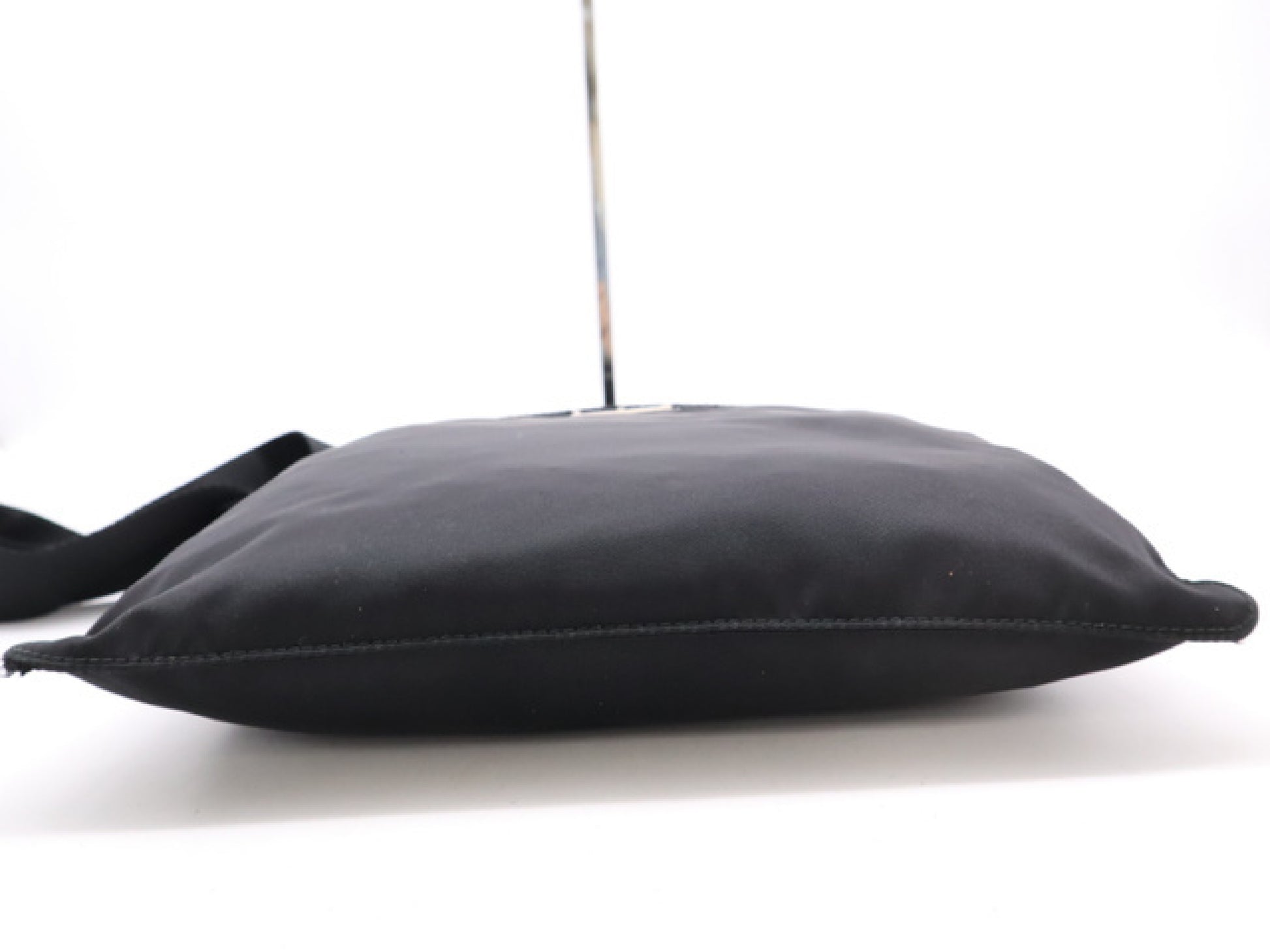 PRADA Nylon Logo Plate Square Shoulder Bag Black Shoulder Bag