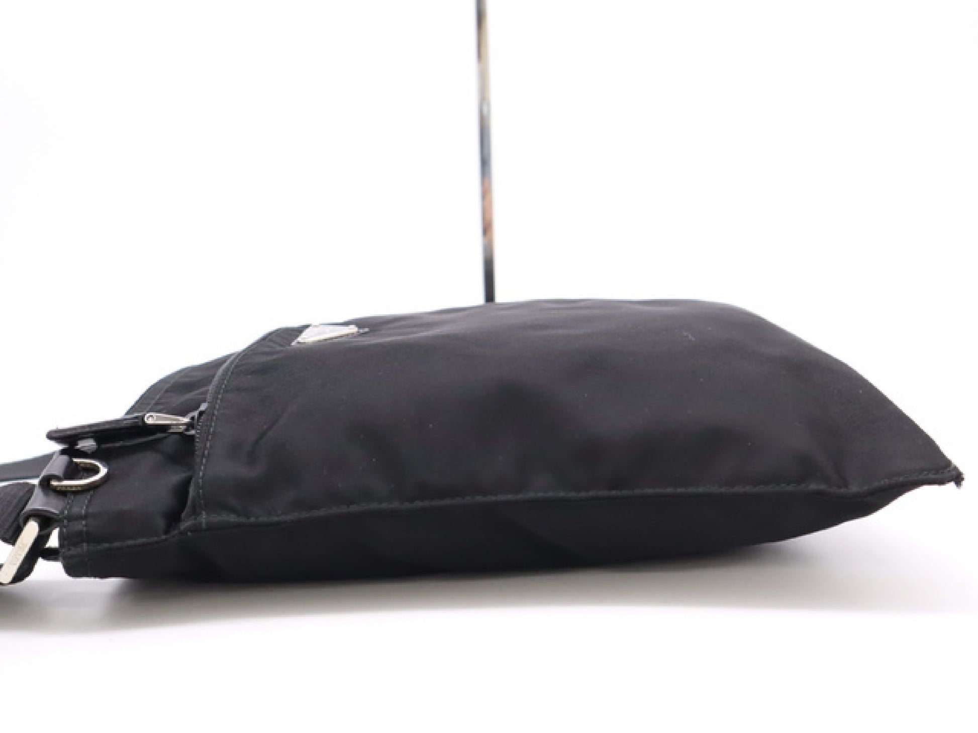 PRADA Nylon Logo Plate Square Shoulder Bag Black Shoulder Bag