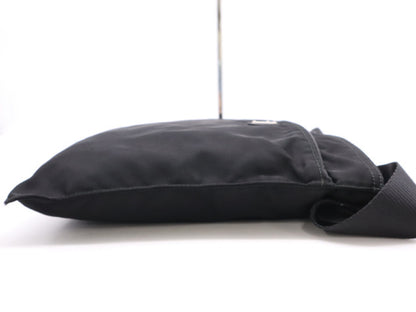 PRADA Nylon Logo Plate Square Shoulder Bag Black Shoulder Bag