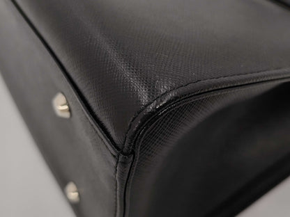 BURBERRY Handbag Leather Black