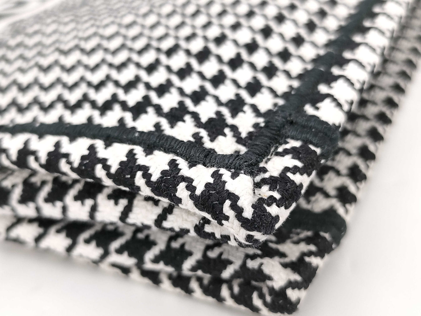 Dior Christian Dior Book Tote Medium Canvas Black Houndstooth Tote Bag