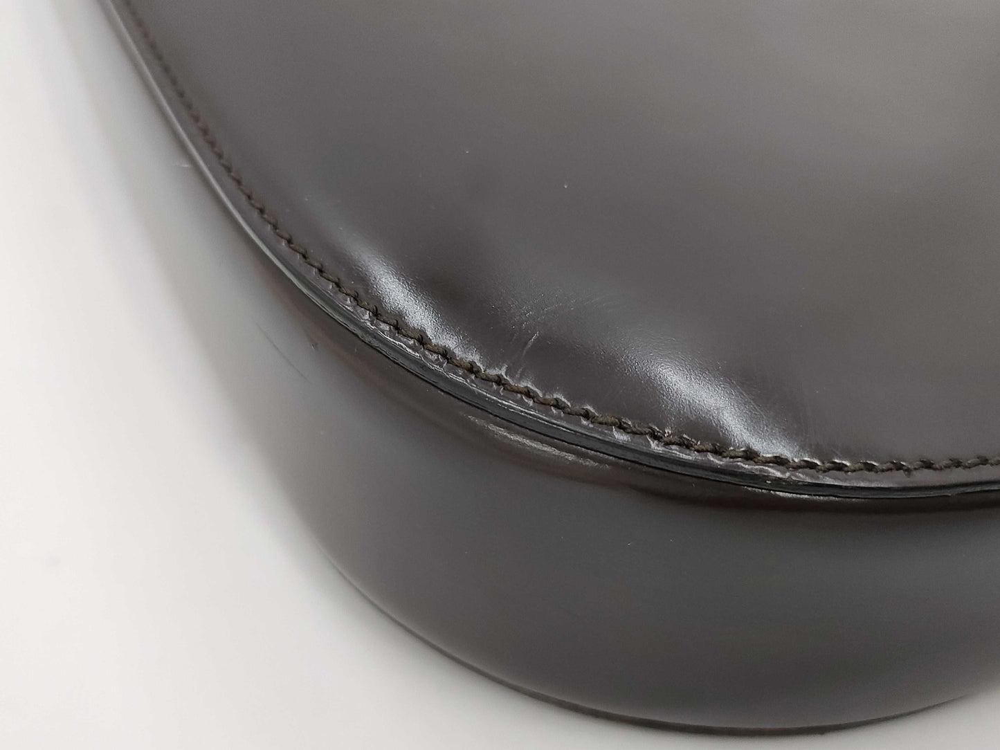 GUCCI One-Shoulder Leather Shoulder Bag, Dark Brown, 001-3193