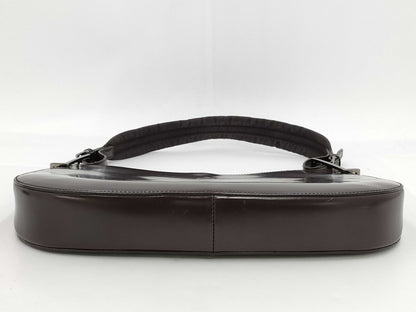 GUCCI One-Shoulder Leather Shoulder Bag, Dark Brown, 001-3193