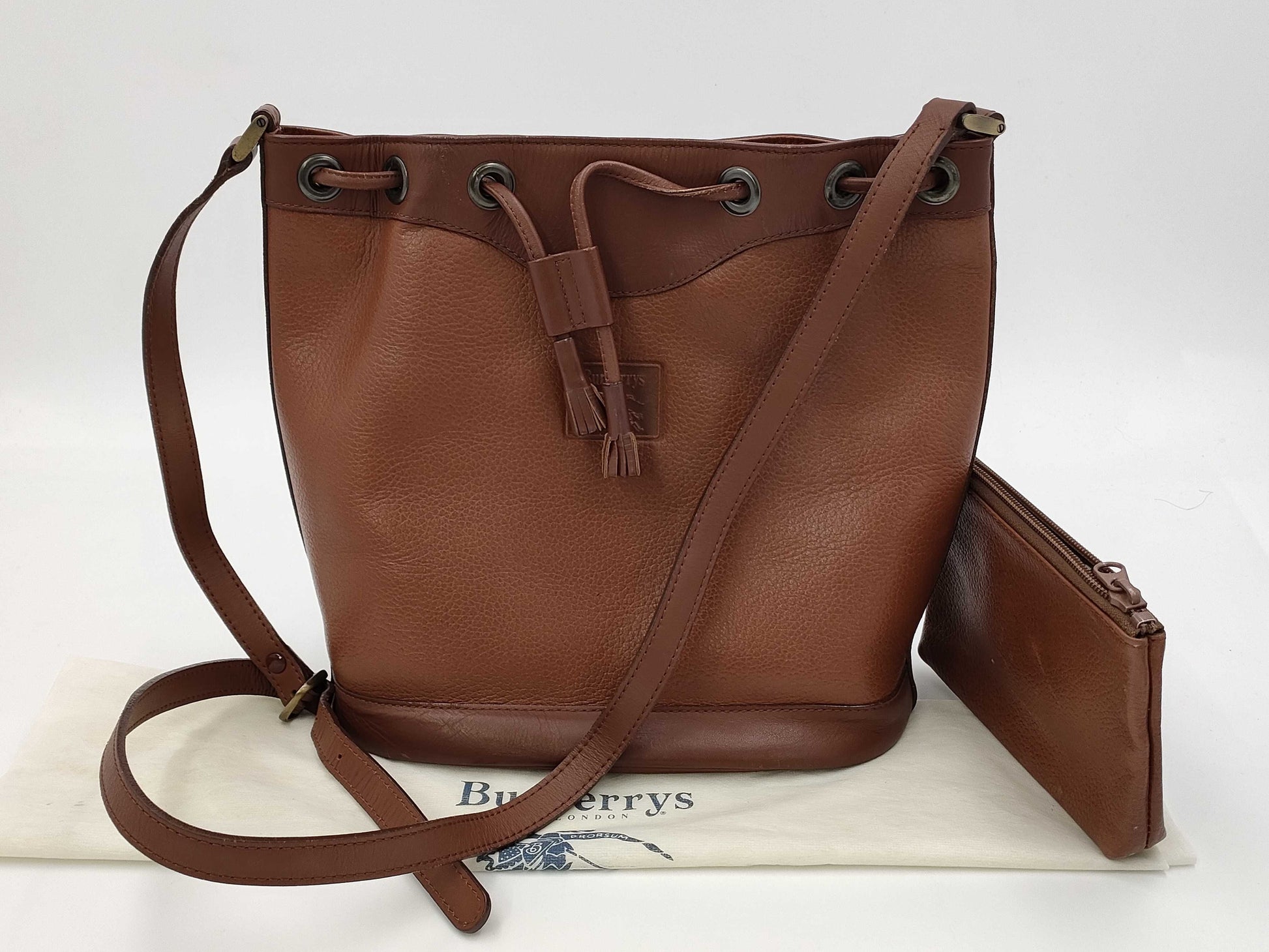 Burberrys Shoulder Bag Leather Brown