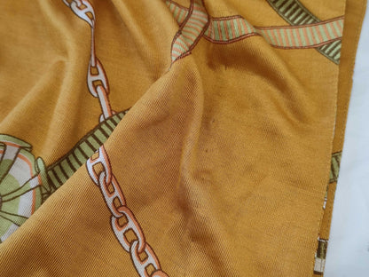 HERMES Long Silk Cardigan, Orange, Size 38