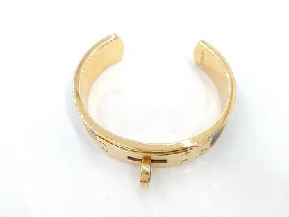 HERMES Kelly Gold and Blue Bangle Bracelet/Bangle