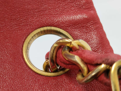 CHANEL Matelasse Shoulder Bag Red Shoulder Bag