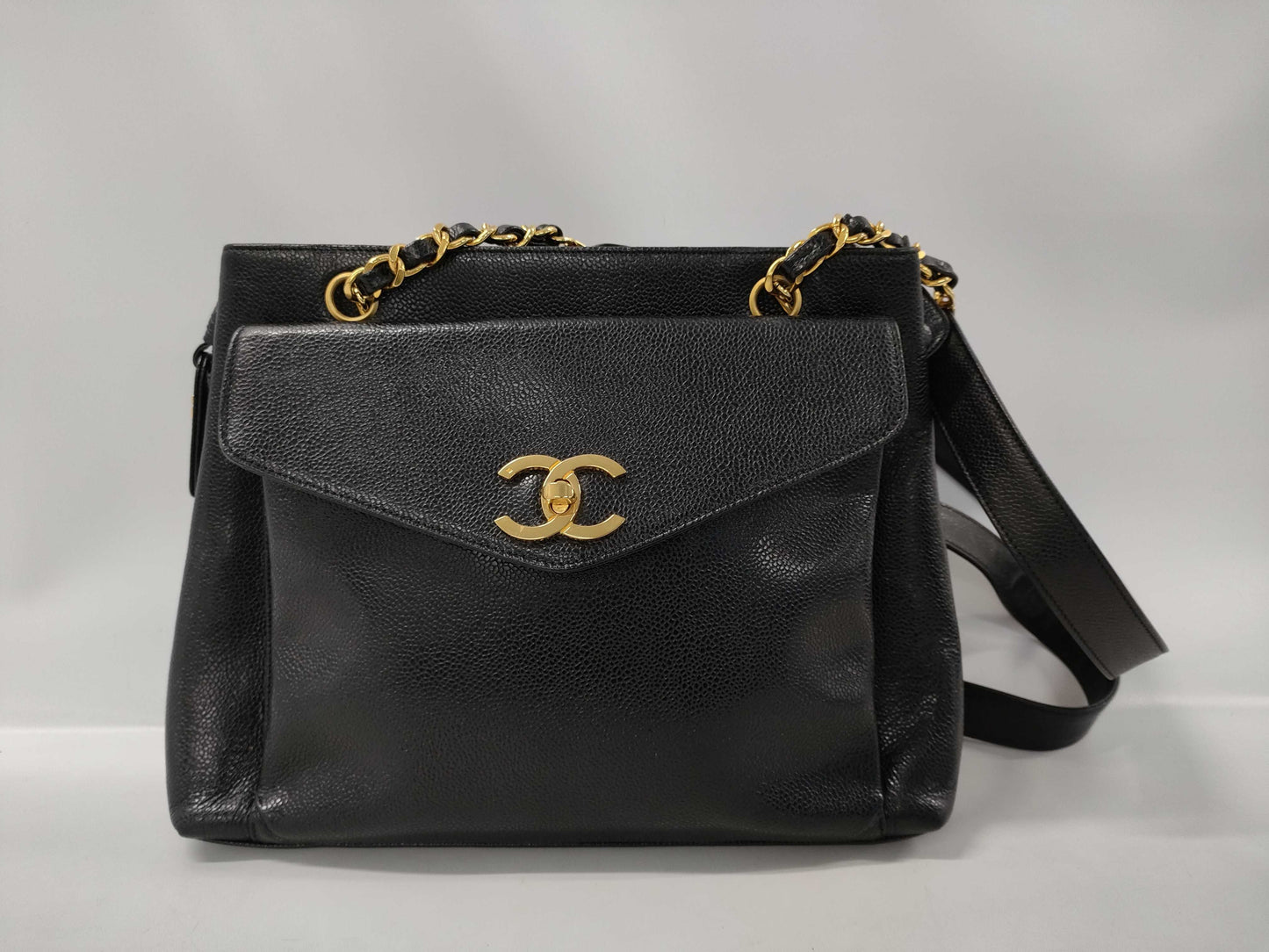 CHANEL Caviar Skin Tote Bag Black Tote Bag
