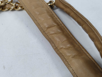 CHANEL Matelasse Double Chain Beige Tote Bag
