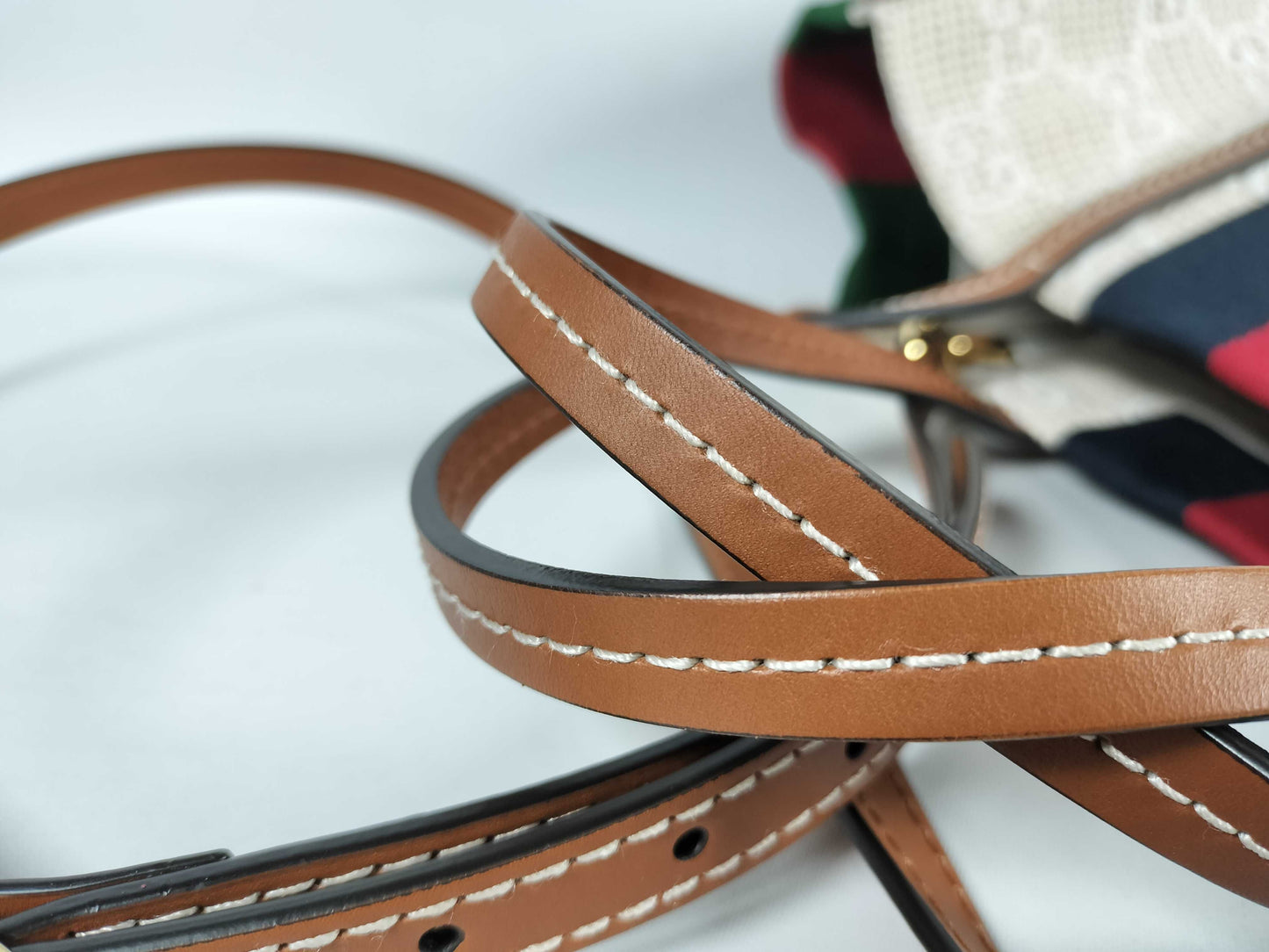 GUCCI 727721 Tote Bag, 2-Way, Interlocking G, Sherry Line, Woven Canvas and Leather Tote Bag