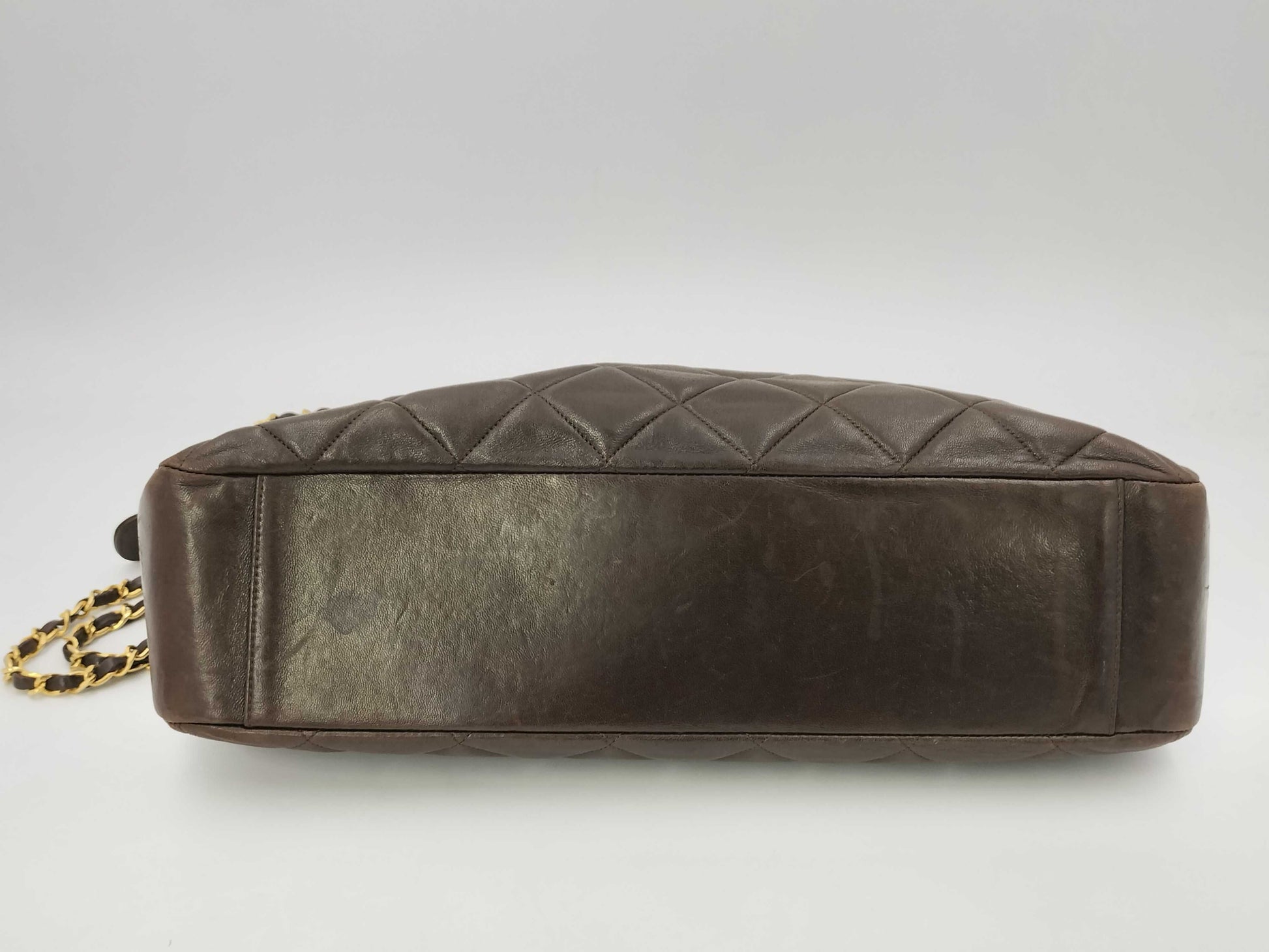 CHANEL Lambskin Chain Tote Shoulder Bag