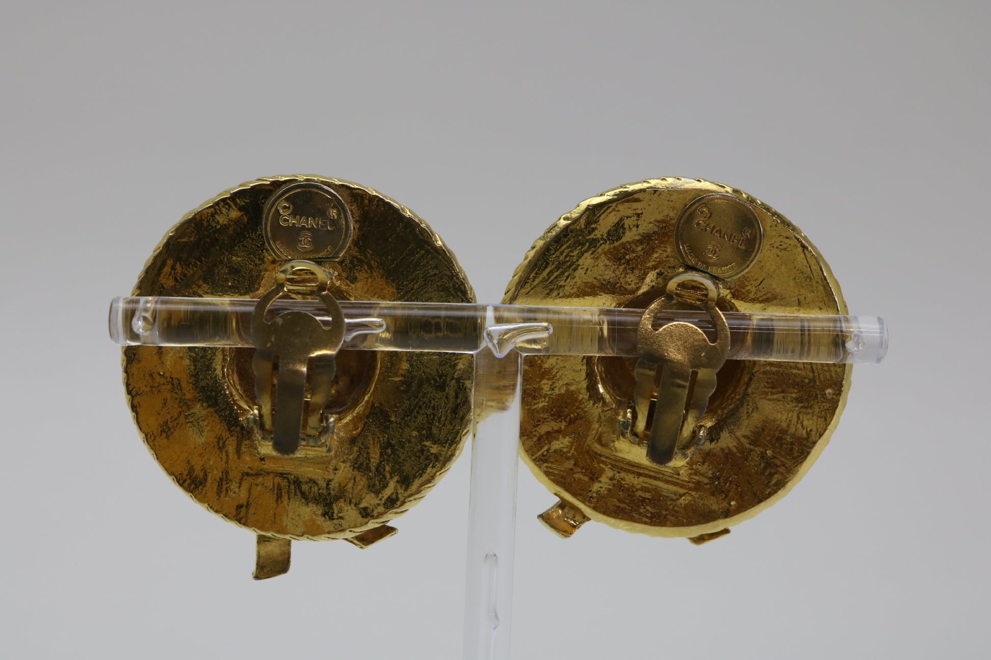 CHANEL straw hat earrings