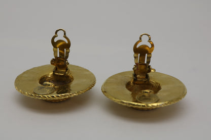 CHANEL straw hat earrings