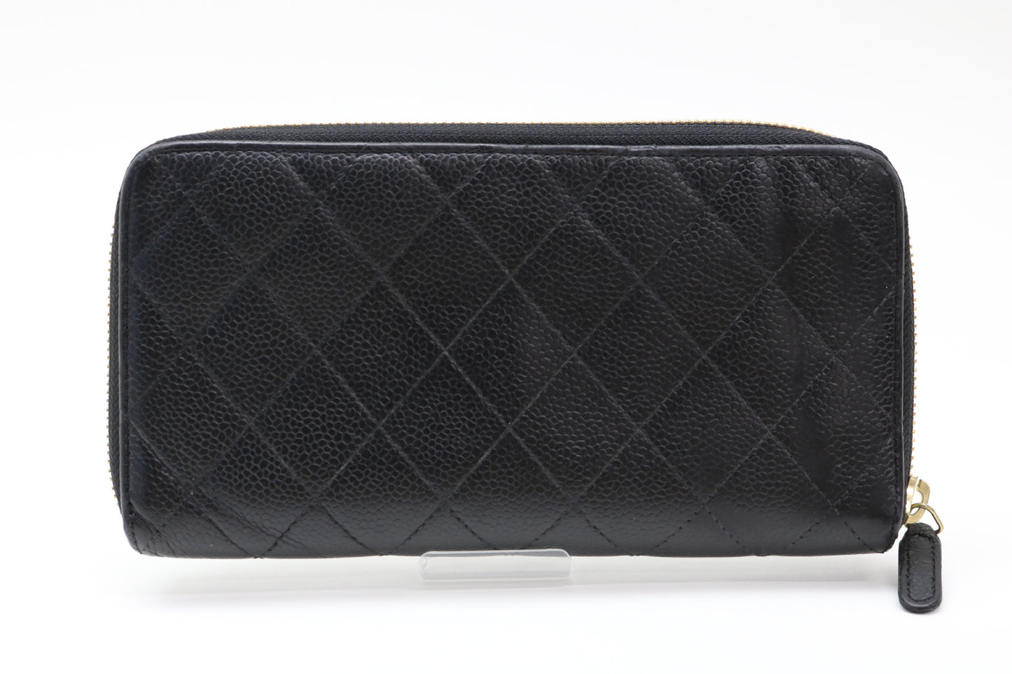CHANEL Caviar Skin Coco Mark Zippy Wallet