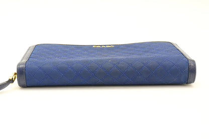 PRADA Quilted Round Zip Long Wallet