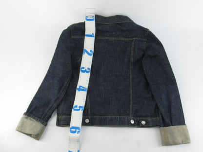 Helmut Lang cuffed sleeve denim jacket in indigo, size 42