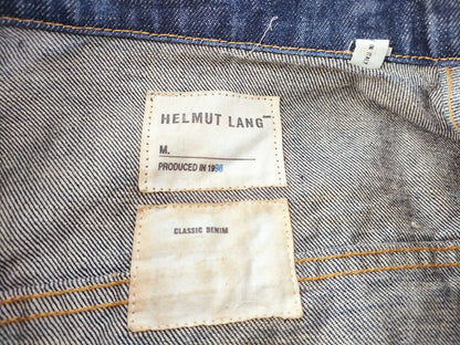 Helmut Lang cuffed sleeve denim jacket in indigo, size 42