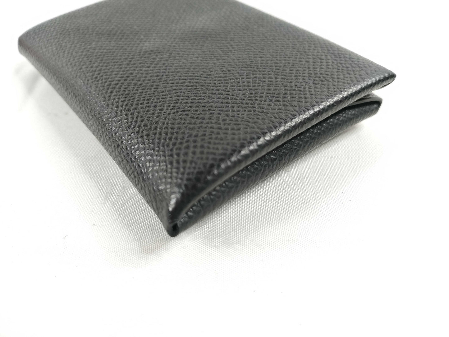 HERMES Calvi Duo Black Epson Silver Hardware B Stamp Coin Case