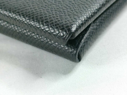 HERMES Calvi Duo Black Epson Silver Hardware B Stamp Coin Case