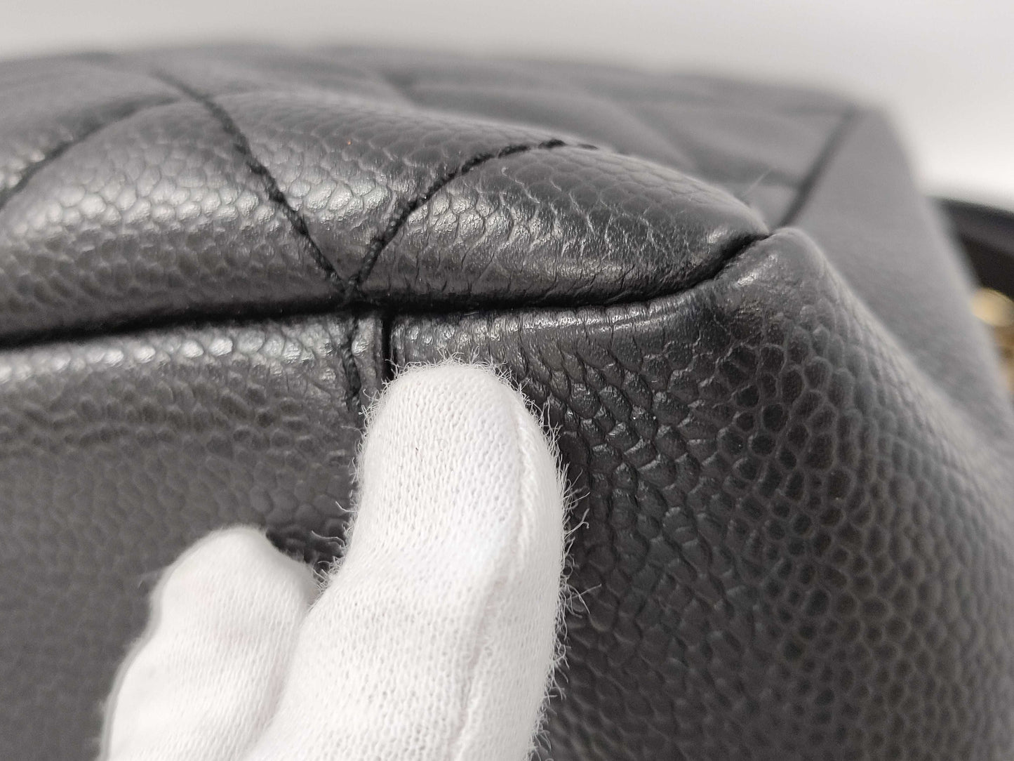 CHANEL Caviar Skin Coco Mark GST Shoulder Bag Tote Bag