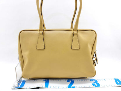 PRADA Saffiano Square Tote Bag with Logo Plate