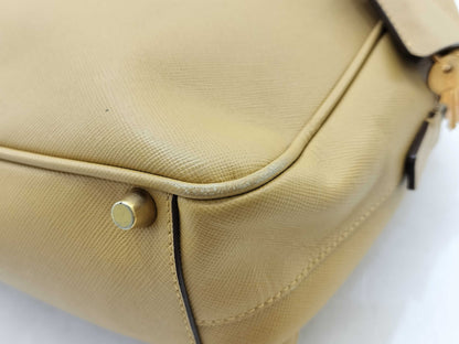 PRADA Saffiano Square Tote Bag with Logo Plate