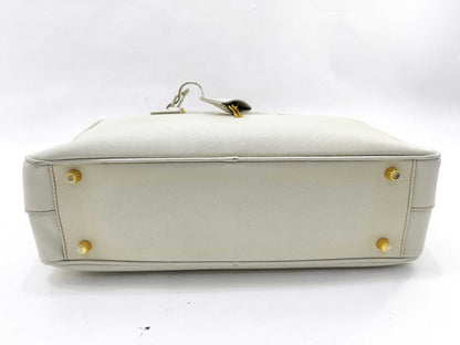 PRADA Saffiano Square Tote Bag with Logo Plate