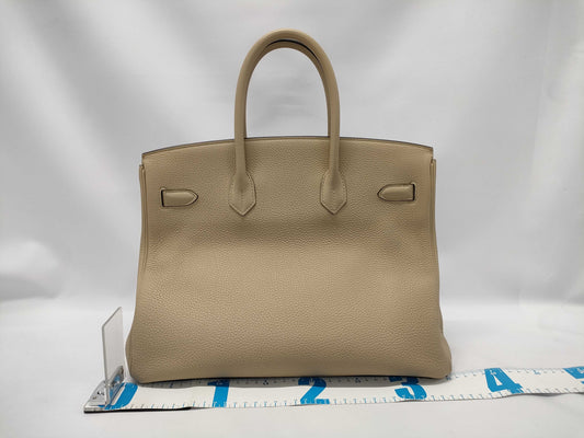 HERMES Birkin 35 Togo Trench Handbag with Silver Hardware and X Stamp