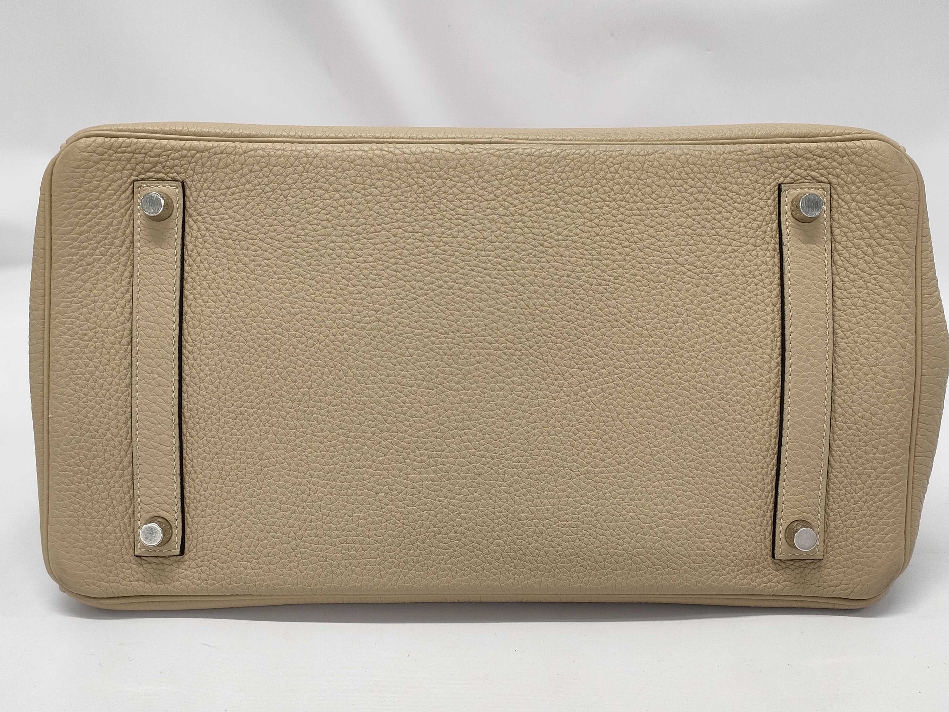 HERMES Birkin 35 Togo Trench Handbag with Silver Hardware and X Stamp