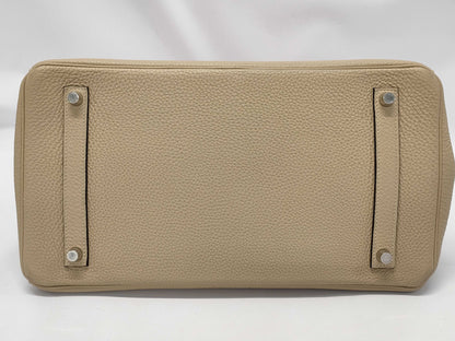 HERMES Birkin 35 Togo Trench Handbag with Silver Hardware and X Stamp
