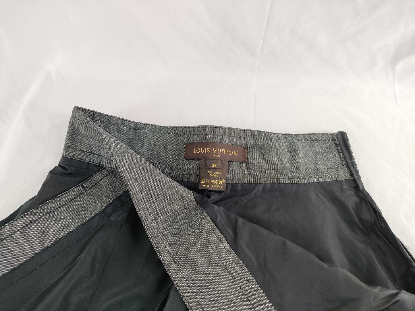 LOUIS VUITTON Pleated Skirt Denim Size 38 Skirt