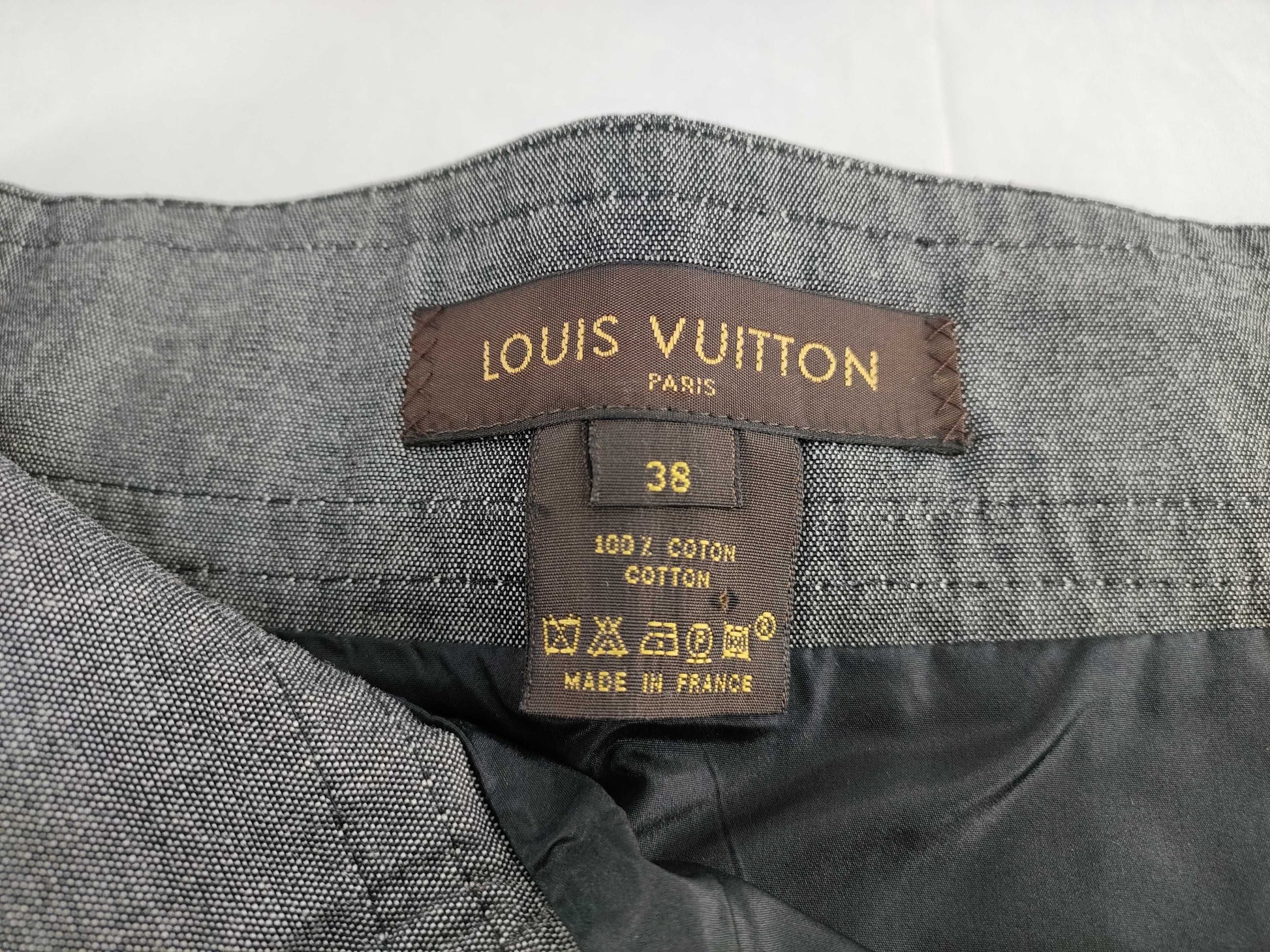 LOUIS VUITTON Pleated Skirt Denim Size 38 Skirt