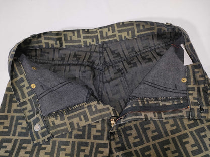 FENDI Zucca pattern pants, brown