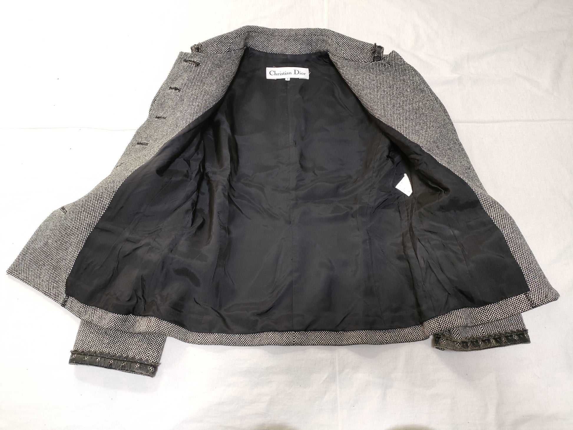 Dior tweed jacket Christian Dior leather jacket
