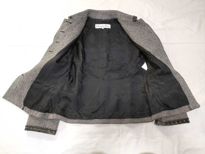 Dior tweed jacket Christian Dior leather jacket