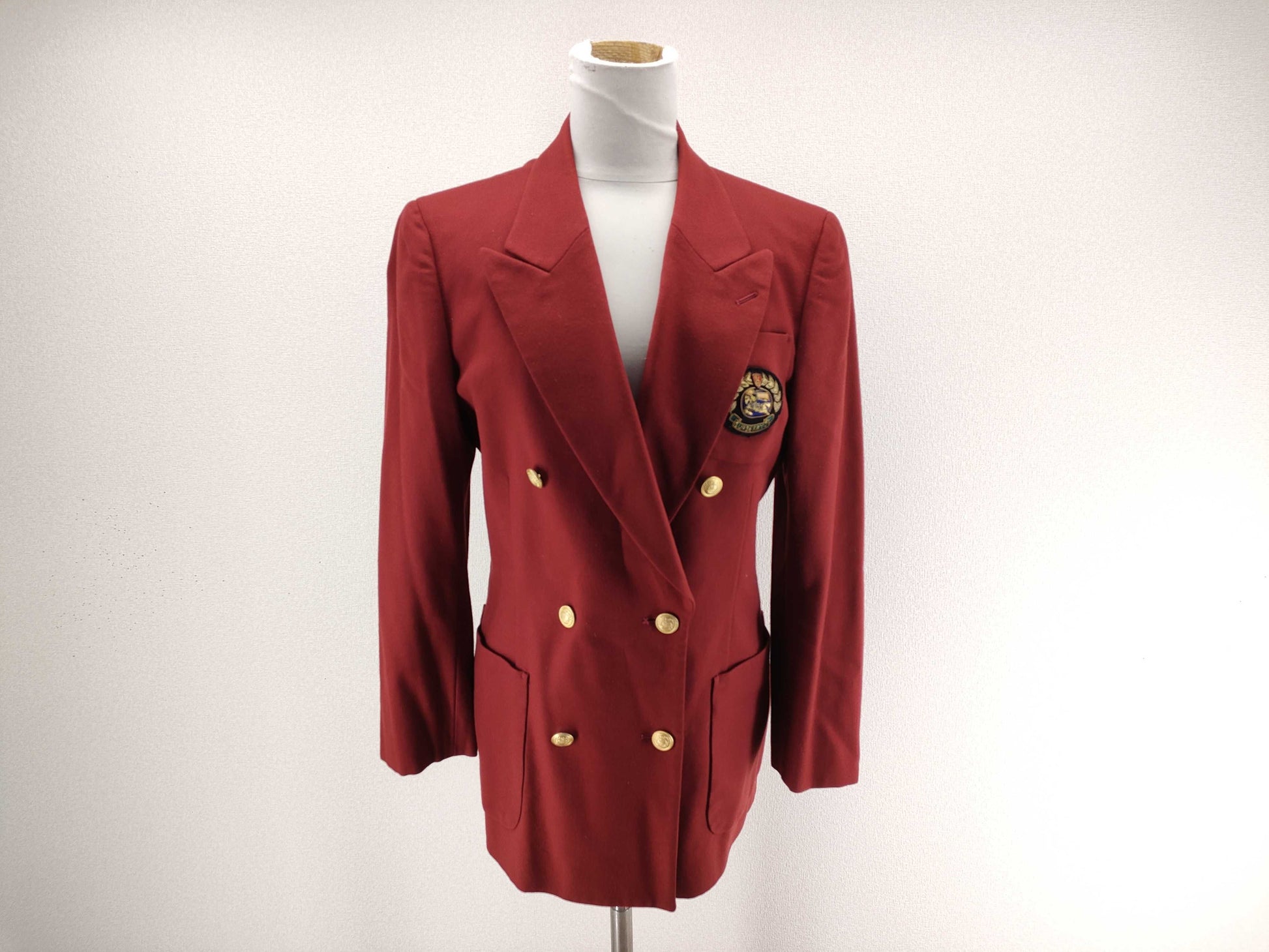 Burberry Navy Blazer with Horse Embroidery and Gold Buttons.