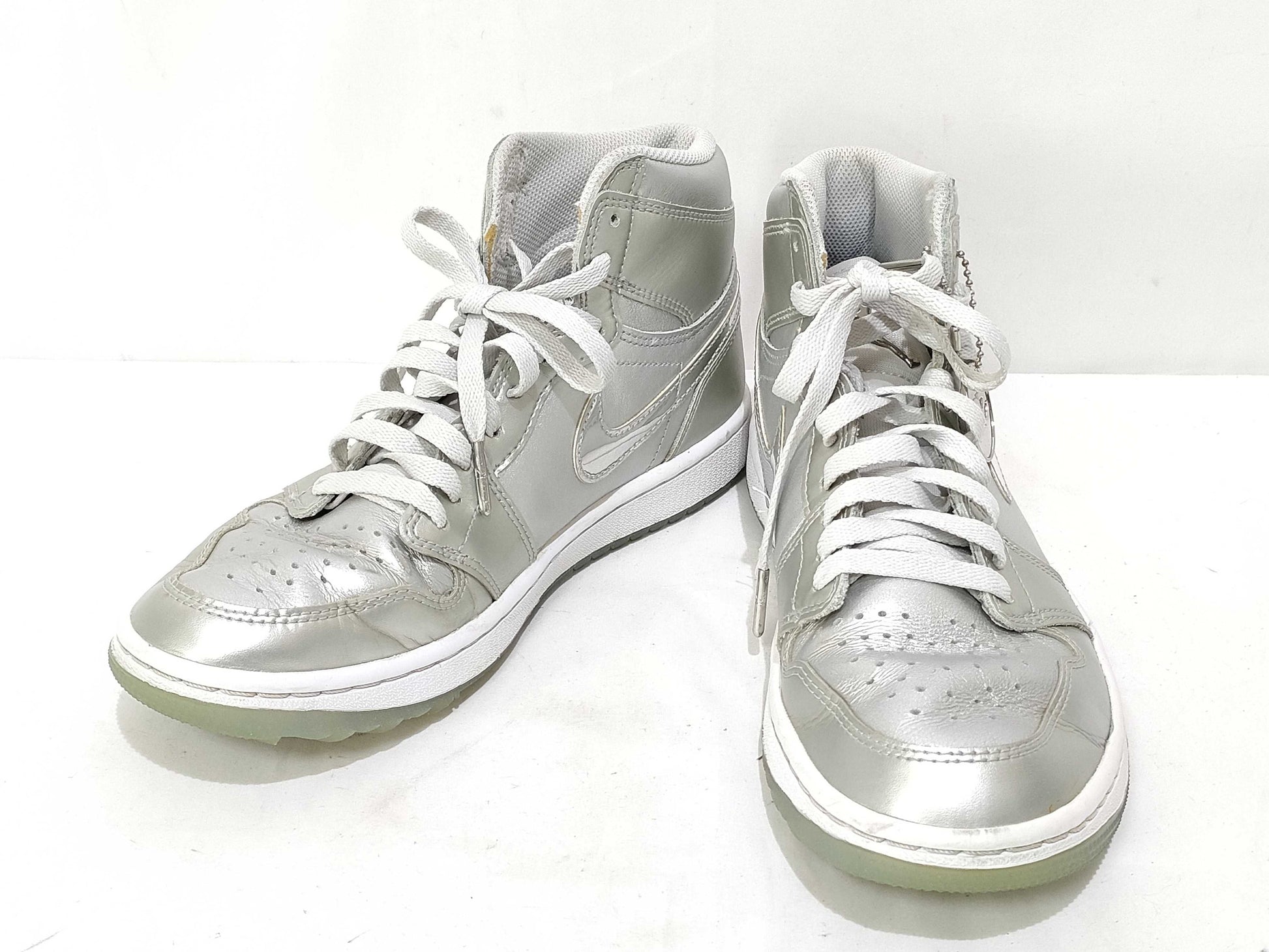 NIKE NIKE high-top sneakers silver sneakers