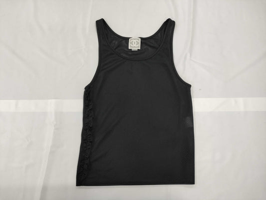 CHANEL CHANEL Mesh Tank Top Navy Size 40 Tops