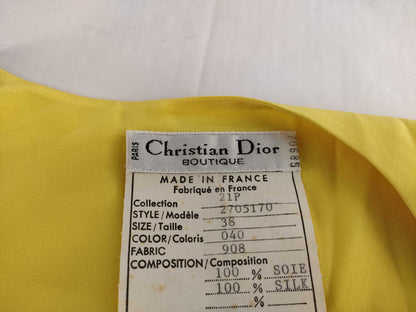Dior Christian Dior Short Sleeve Blouse Yellow Tops