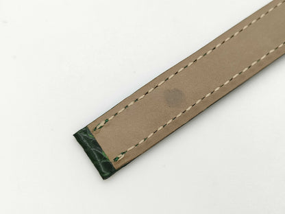 Green leather belt, unisex