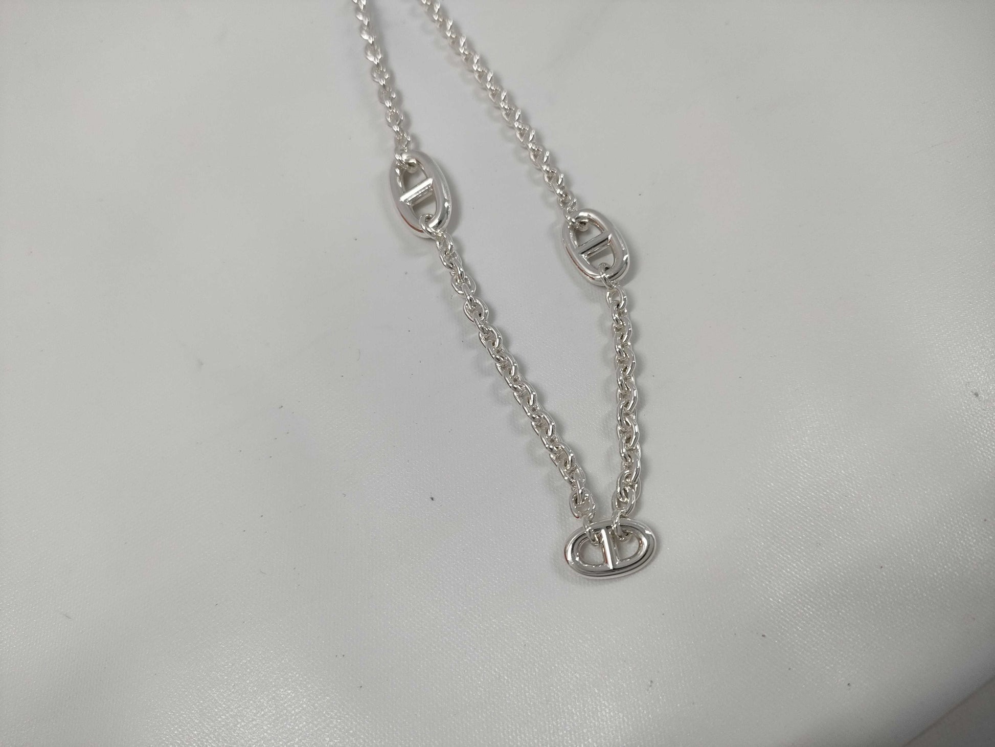 HERMES Farandole 120 Silver Necklace 94C220361 Chaine d'Ancre Necklace