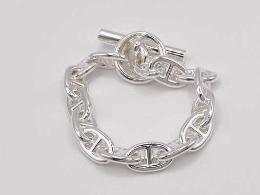 HERMES Chaine d'Ancre MM Silver Bracelet, 15 Links, 25D207514, Bracelet/Bangle