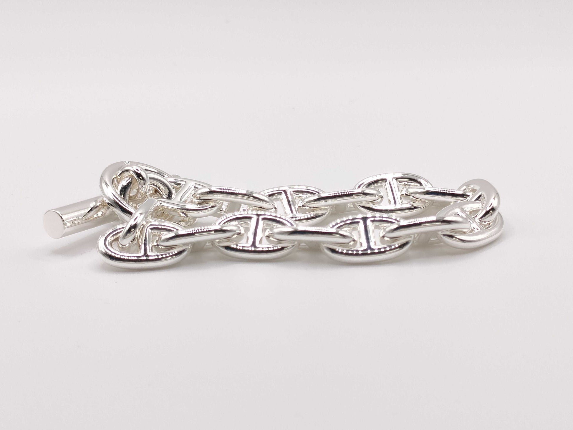 HERMES Chaine d'Ancre MM Silver Bracelet, 15 Links, 25D207514, Bracelet/Bangle