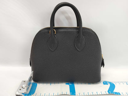 HERMES Bolide 1923 Mini Black Bag with Gold Hardware and K Stamp