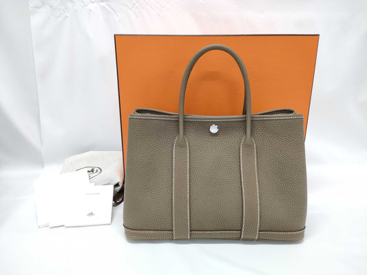 HERMES Garden Party 30 TPM Negonda Etoupe K Stamped Tote Bag