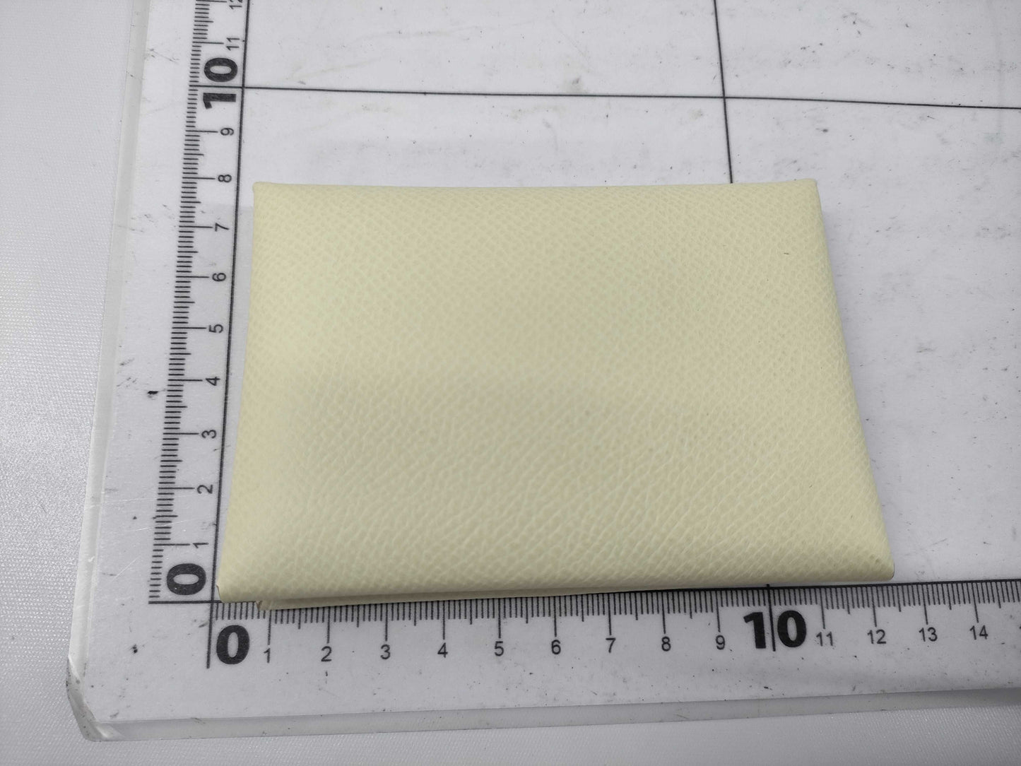 HERMES Calvi Duo Jaune Milton W Stamp Card Case/Pass Case/Business Card Holder