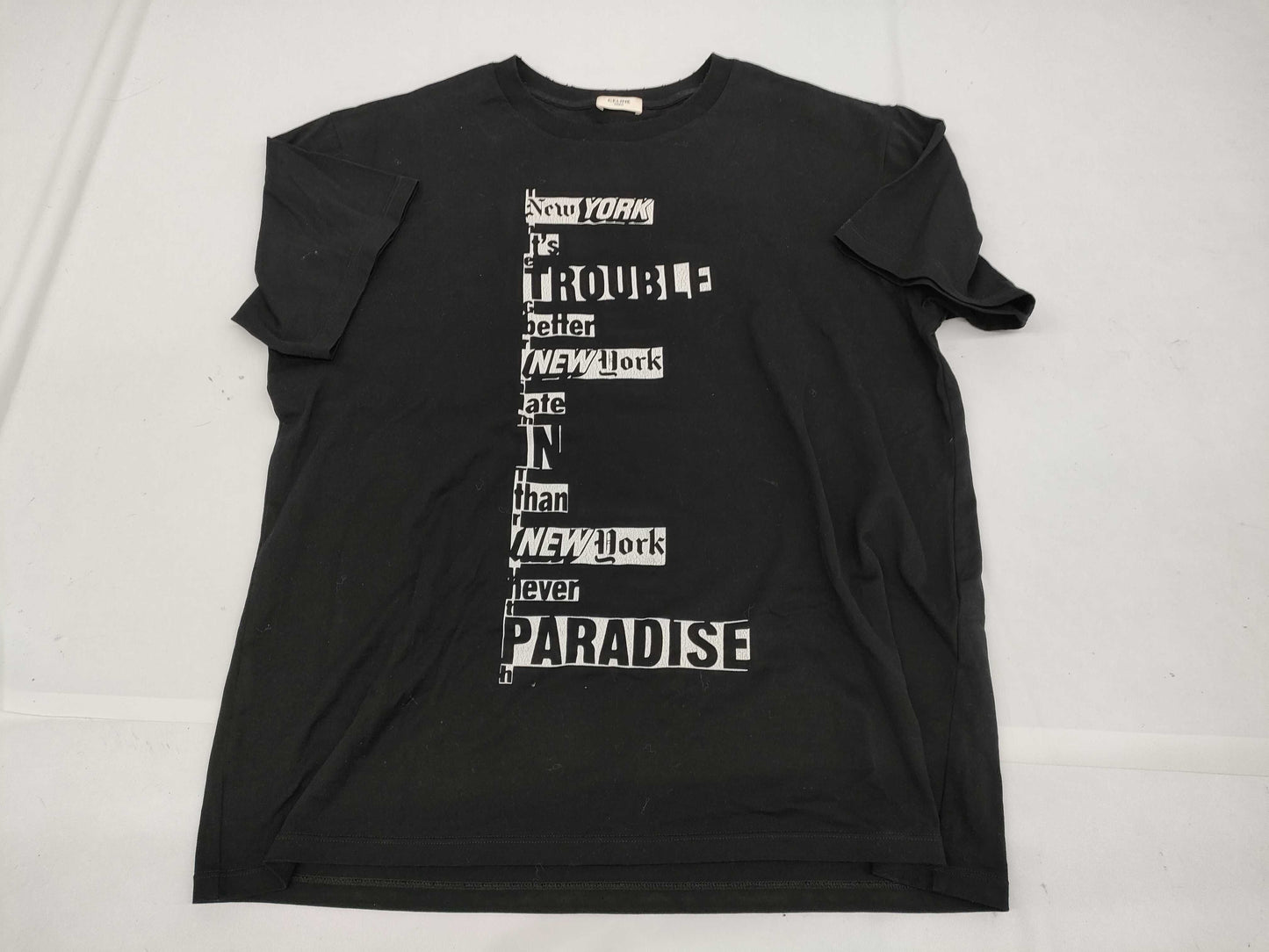 CELINE 24SS Printed Logo Graphic T-Shirt Black Size M T-Shirt